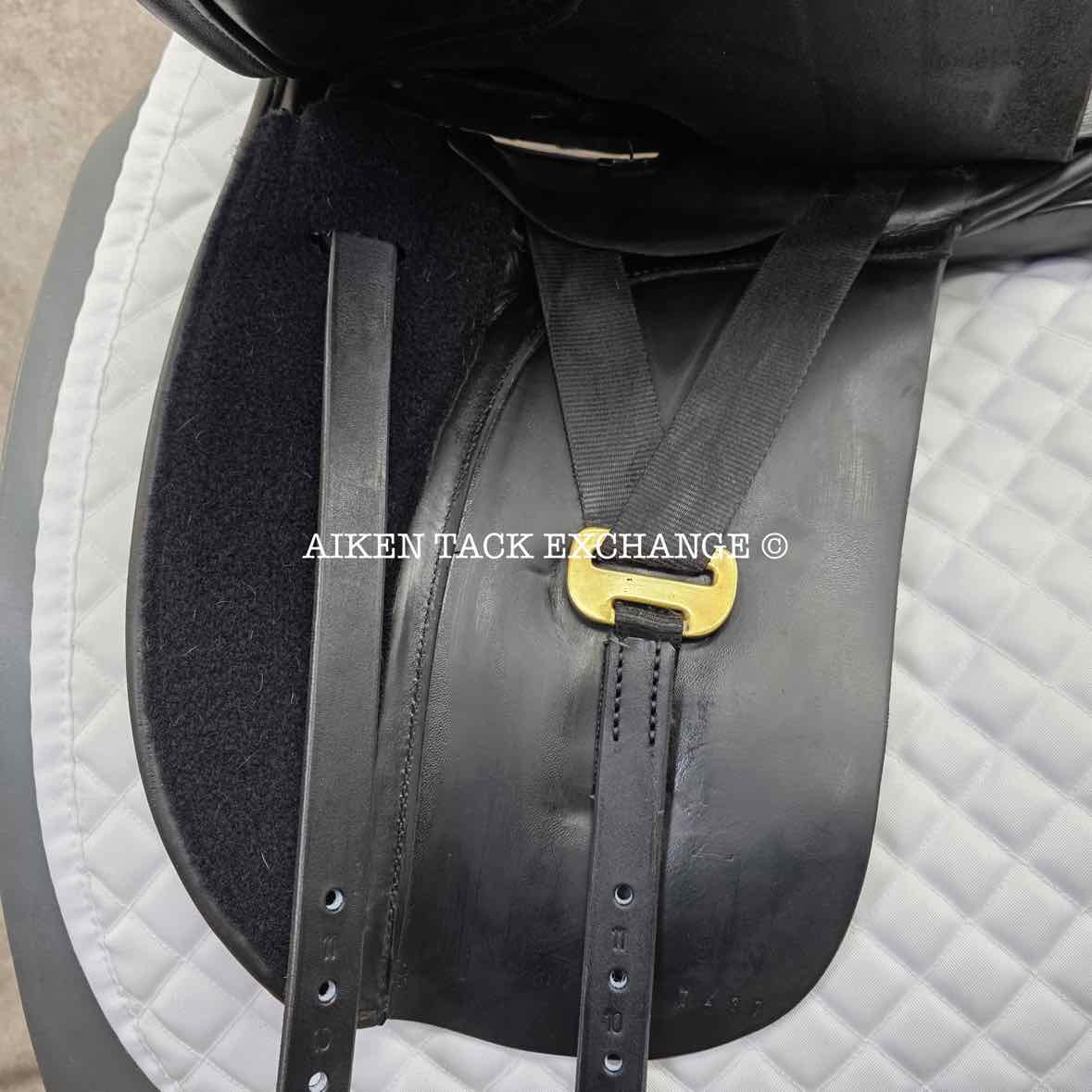 2007 Black Country Eloquence Dressage Saddle, 18" Seat, Wide Tree, Wool Flocked Panels