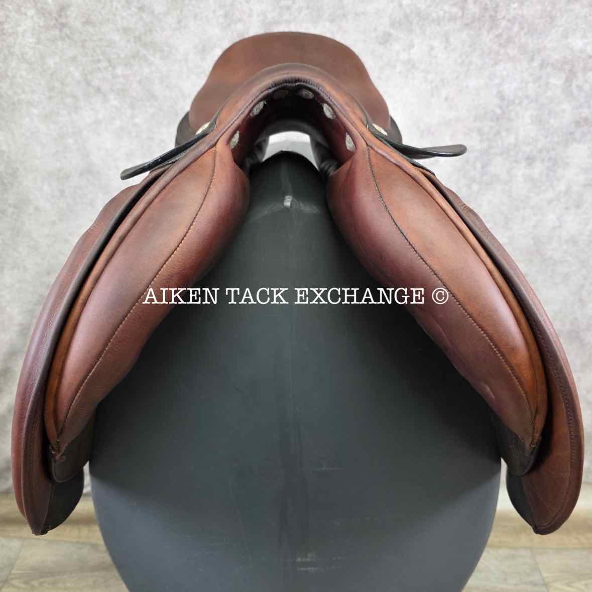 2008 Frank Baines Elan Close Contact Jump Saddle, 17.5" Seat, Medium Tree, Wool Flocked Panels