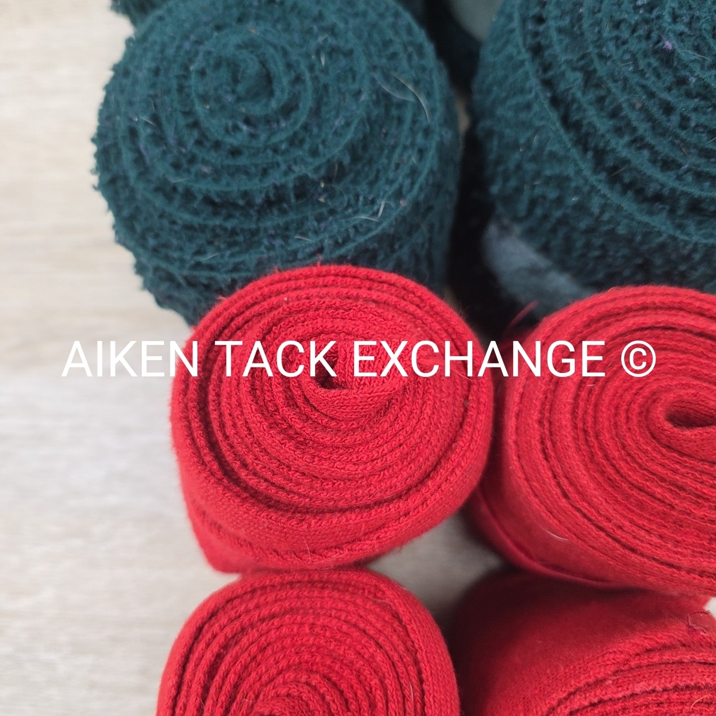 BARGAIN BUNDLE: 4 Polo Wraps, Green & 4 Knit Wraps, Red