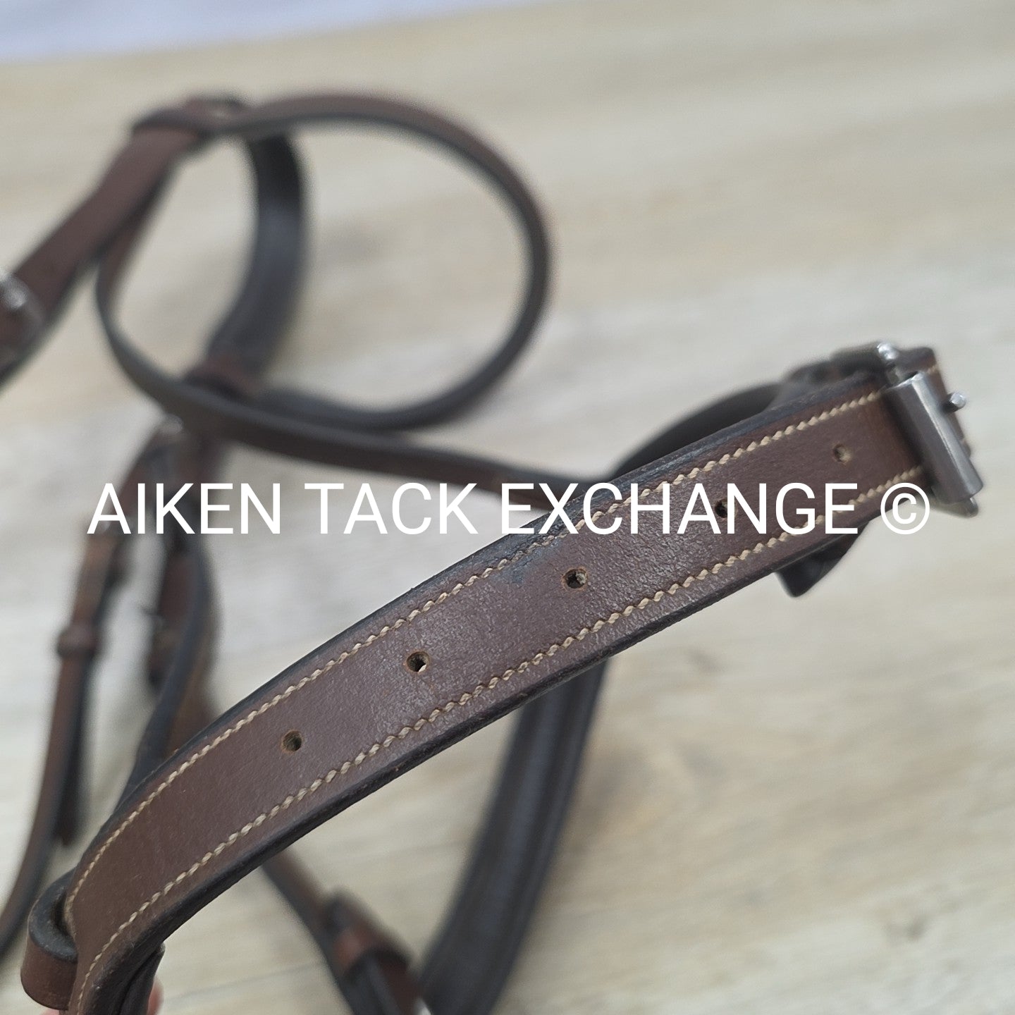 Fancy Stitched Bridle, No Reins, Brown, Size Full