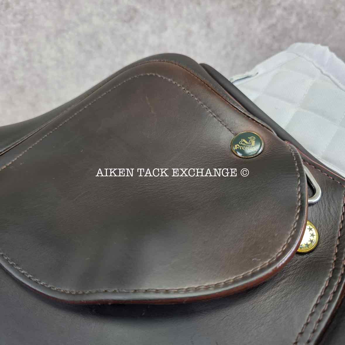 **SOLD** 2012 Prestige Boston Close Contact Jump Saddle, 17" Seat, 33 Tree - Medium, Wool Flocked Panels