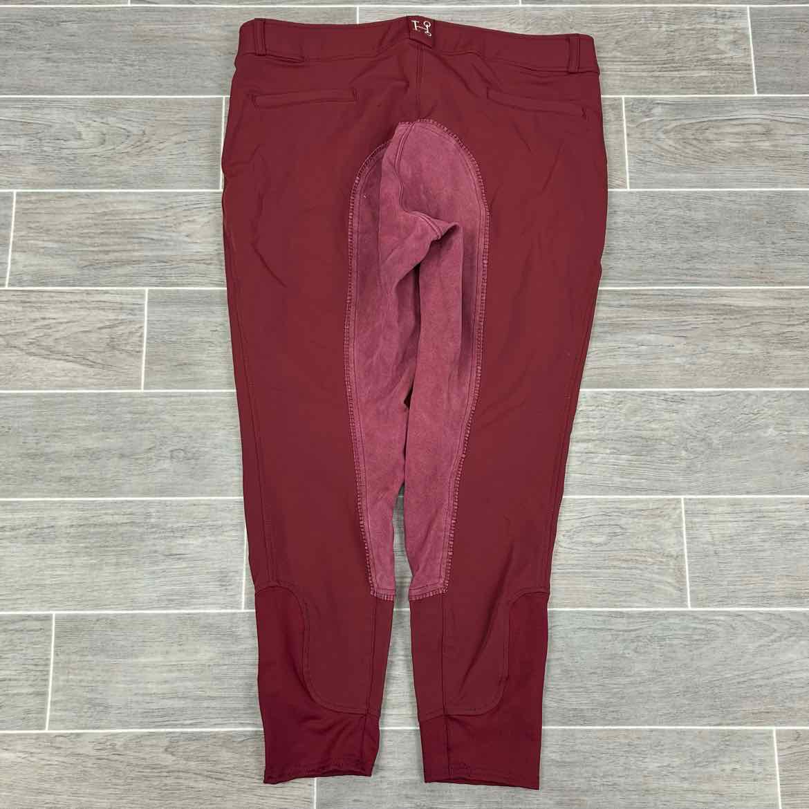 SmartPak Hadley High-Rise Full Seat Breeches in Merlot, Size 36 R