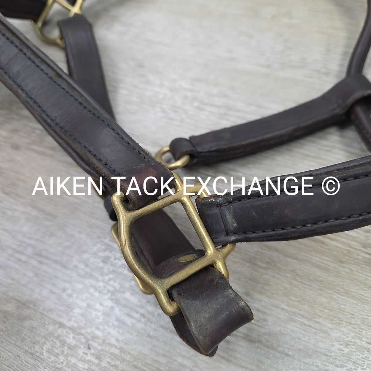 SmartPak Soft Padded Leather Halter, Brown, Oversize