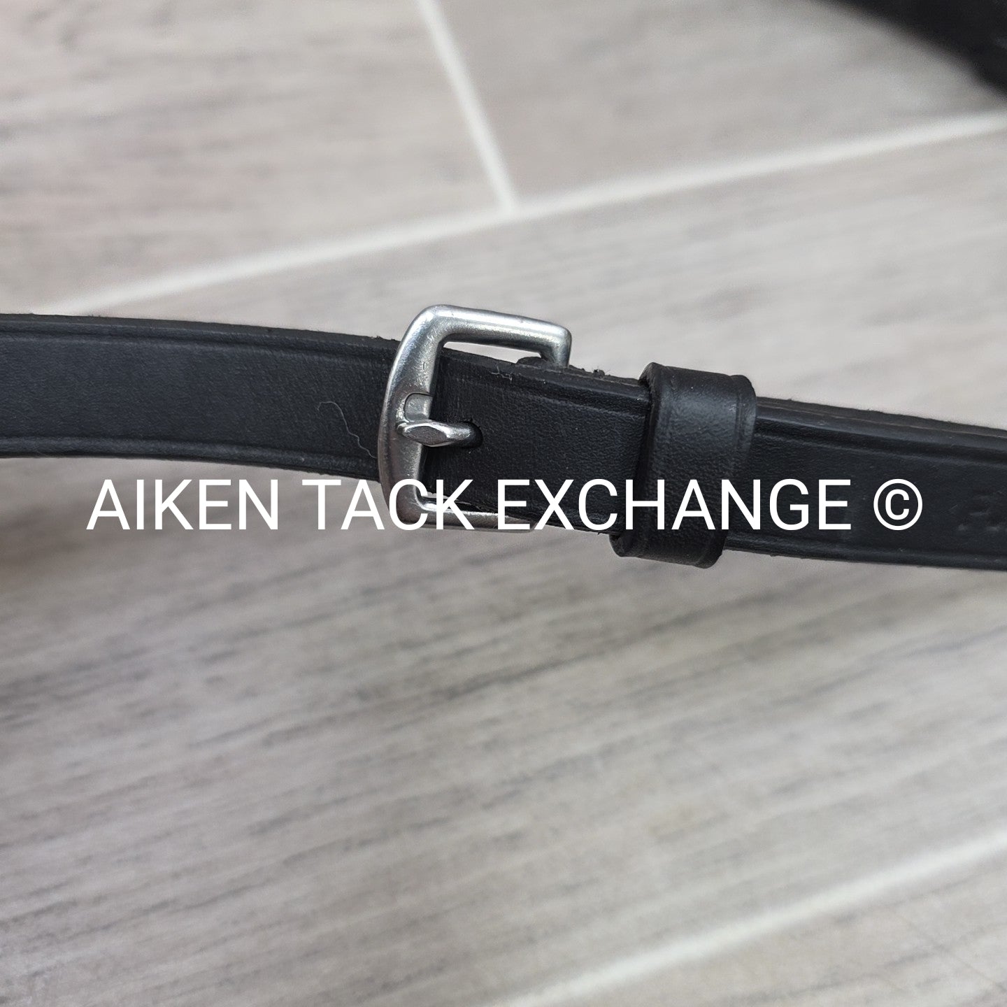 Plain  Flat Rubber Reins, Black, Size Full