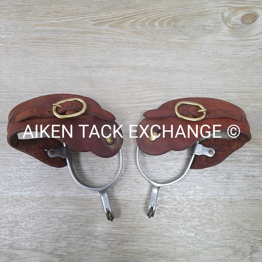 Western Rowel Spurs with Leather Straps