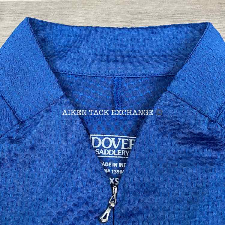 Dover Saddlery Quarter Zip Short Sleeve Shirt, Blue, Size XS