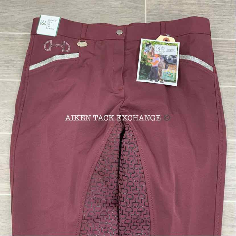 KL Select USG "Meghan" Silicone Full Seat Breeches, Size 32