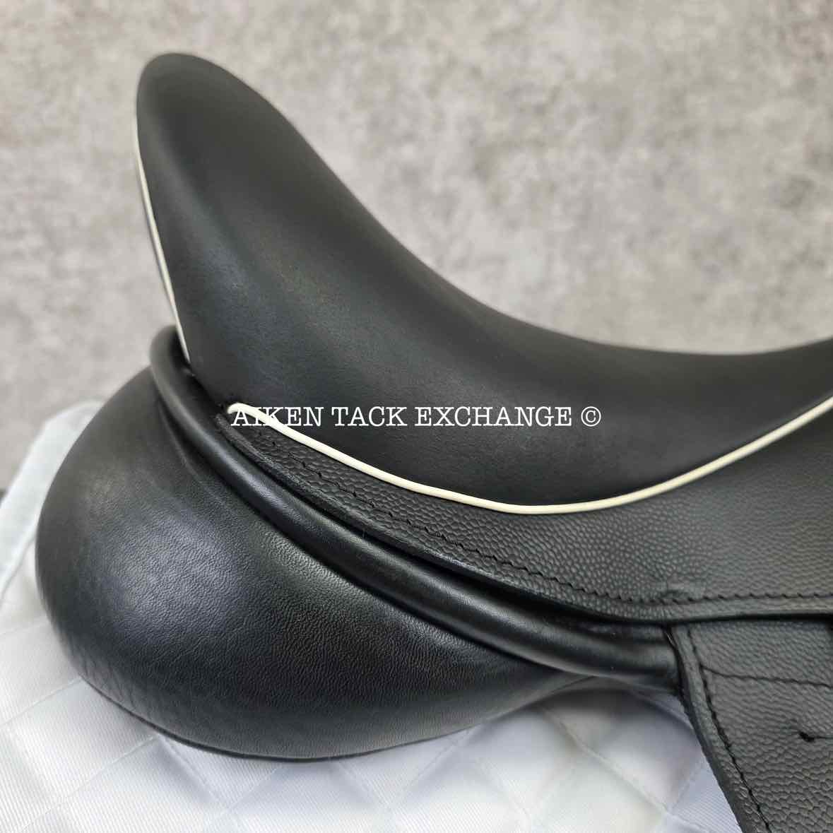 2022 Custom Saddlery Icon Coda Monoflap Dressage Saddle, 17" Seat, Adjustable Tree, Wool Flocked Panels