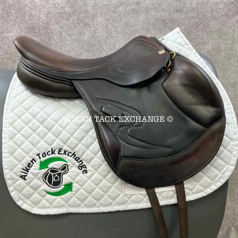 Adam Ellis Mono Event Jump Saddle, 17.5" Seat, Wide Tree, Wool Flocked Panels