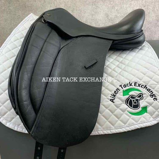 **SOLD** Cynron Dressage Saddle, 17.5" Seat, Medium Wide Tree, Wool Flocked Panels, Buffalo Leather