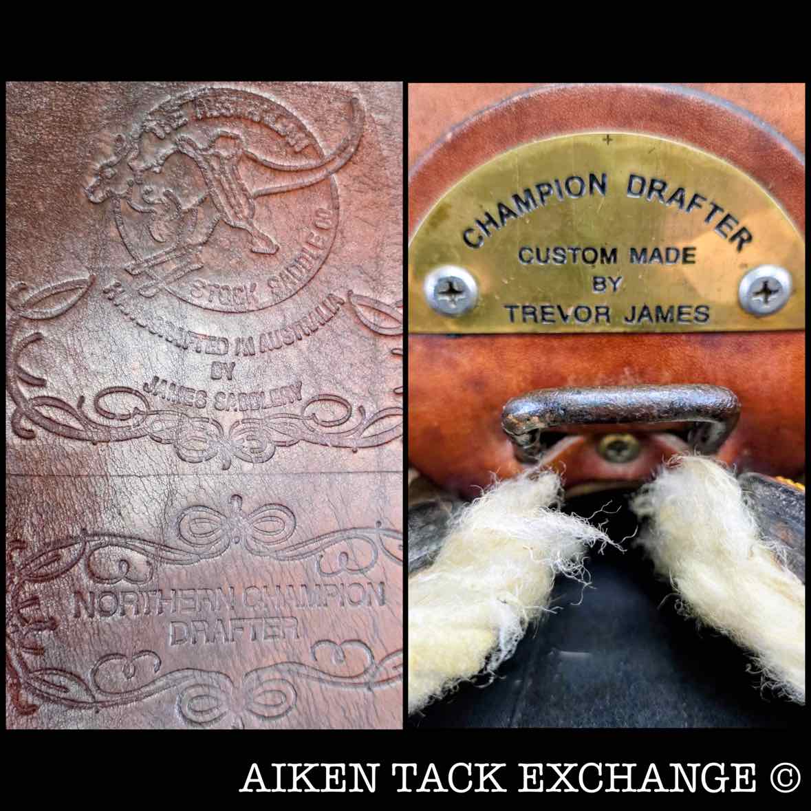 Trevor James Champion Drafter Australian Saddle, 15.5" Seat (Western) - 17.5" Seat (English), Wide Tree