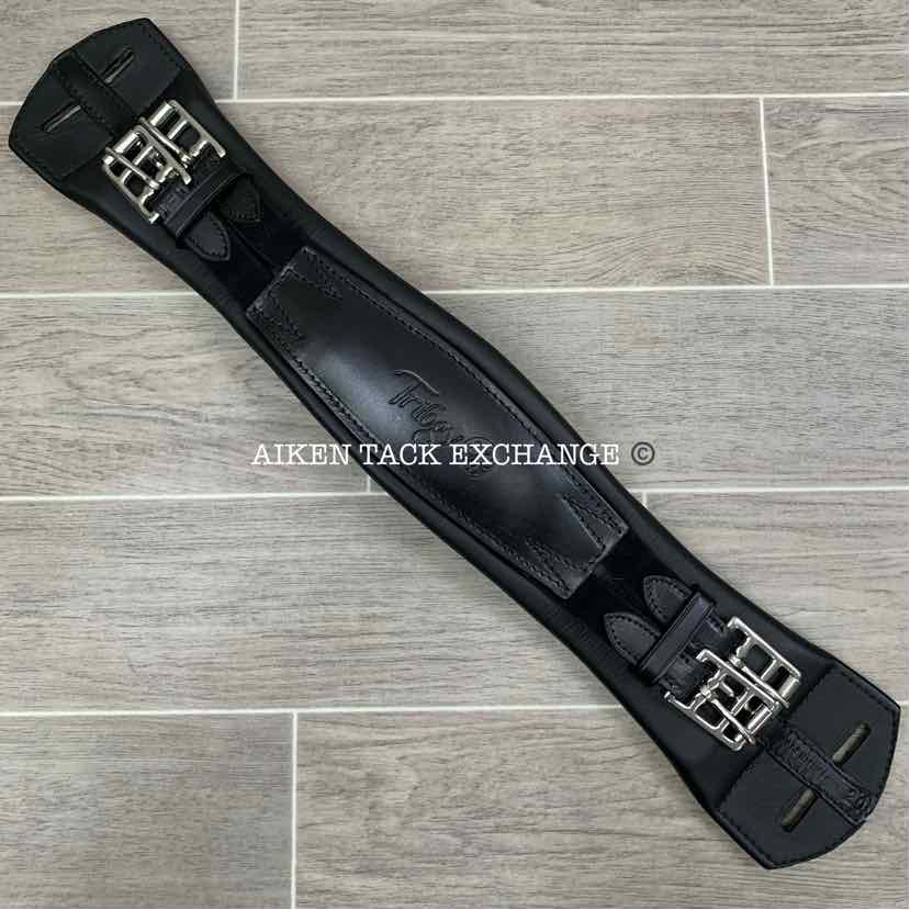 Trilogy Padded Leather Contoured Dressage Girth, Black, 20"