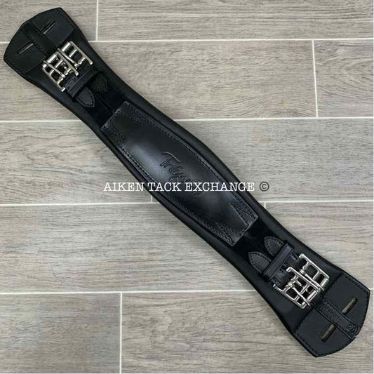 Trilogy Padded Leather Contoured Dressage Girth, Black, 20"