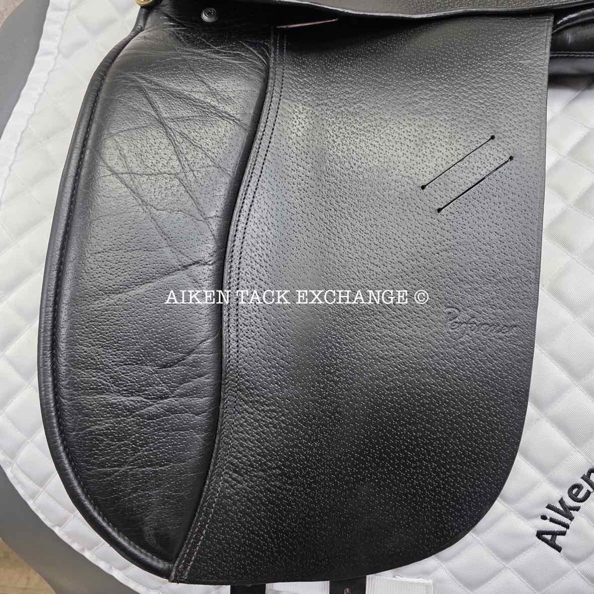 Performer Dressage Saddle, 17.5" Seat, Wide Tree, Wool Flocked Panels