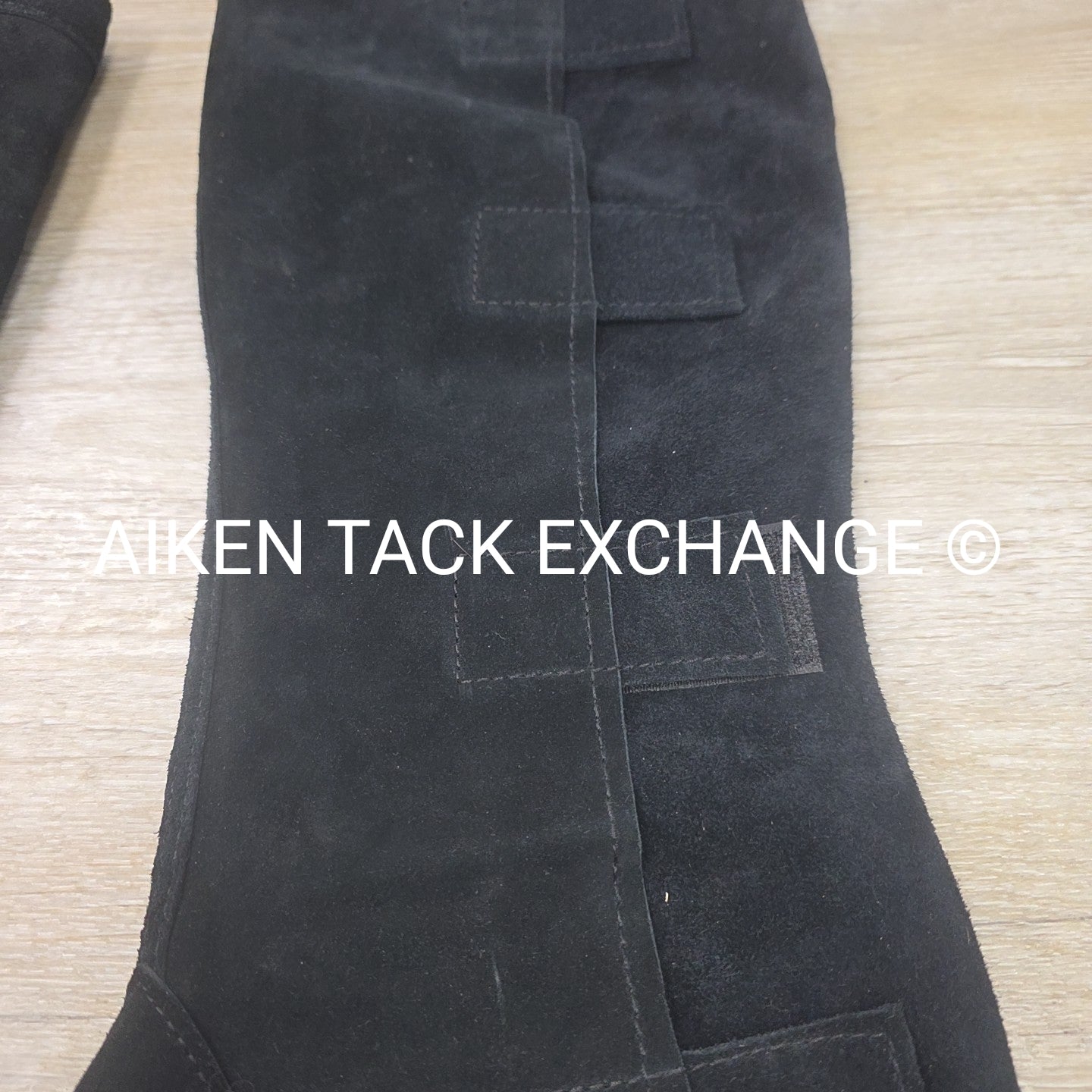 Suede Half Chaps, Black, Size Large
