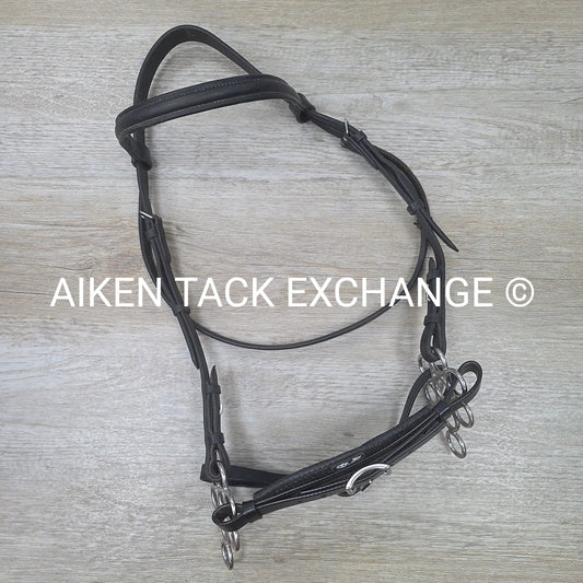 Collegiate Headstall with Zilco Hackamore, No Reins, Black, Size Full