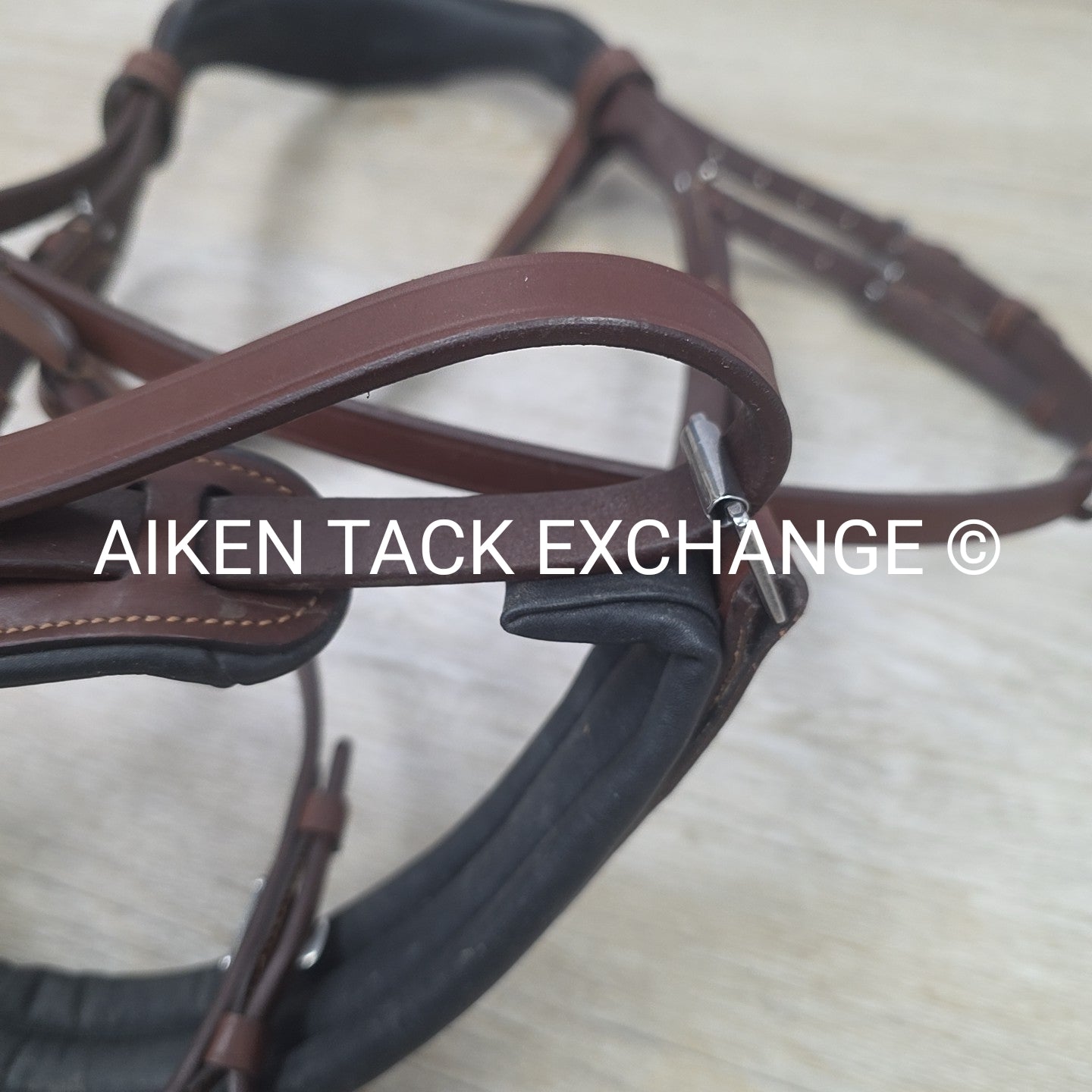 Lumiere Dressage Bridle, Missing Flash Strap, No Reins, Brown, Size Full