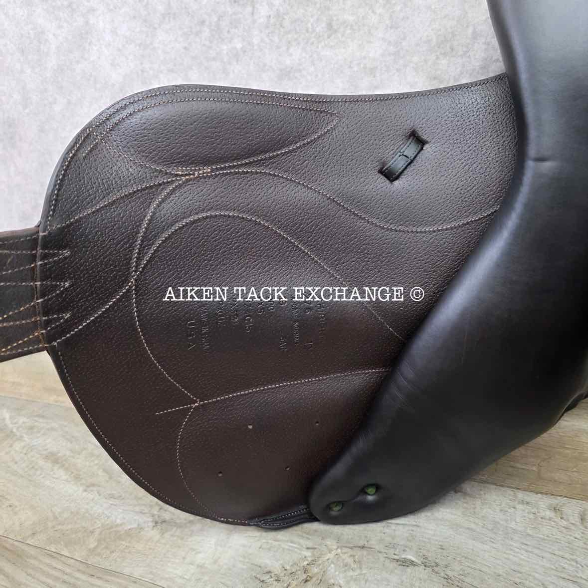 2012 Devoucoux Chiberta Monoflap Jump Saddle, 18" Seat, Medium Wide Tree, 3AR Flap, Foam Panels, Full Buffalo Leather