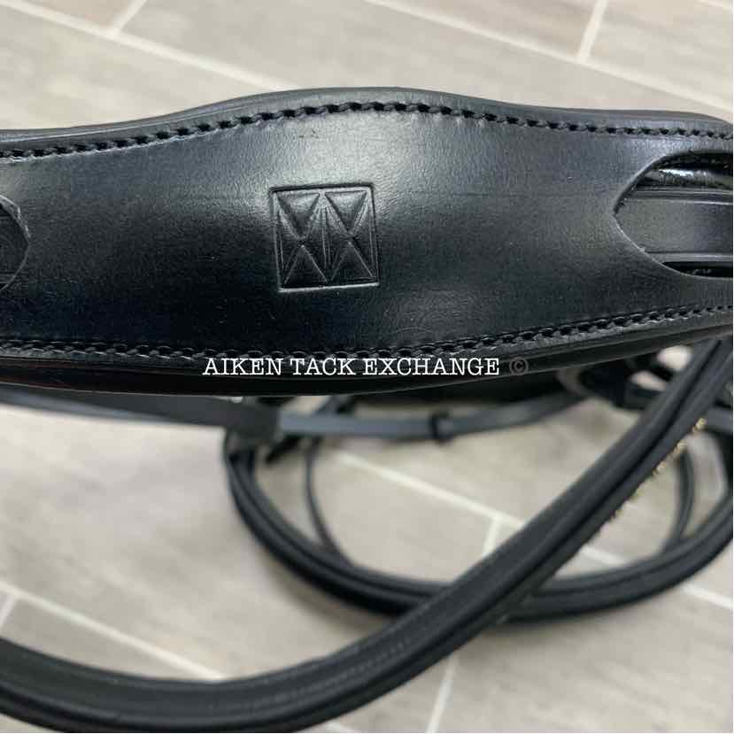 KL Select Red Barn Cadence Flash Dressage Bridle w/ Reins, Brand New, Size Full