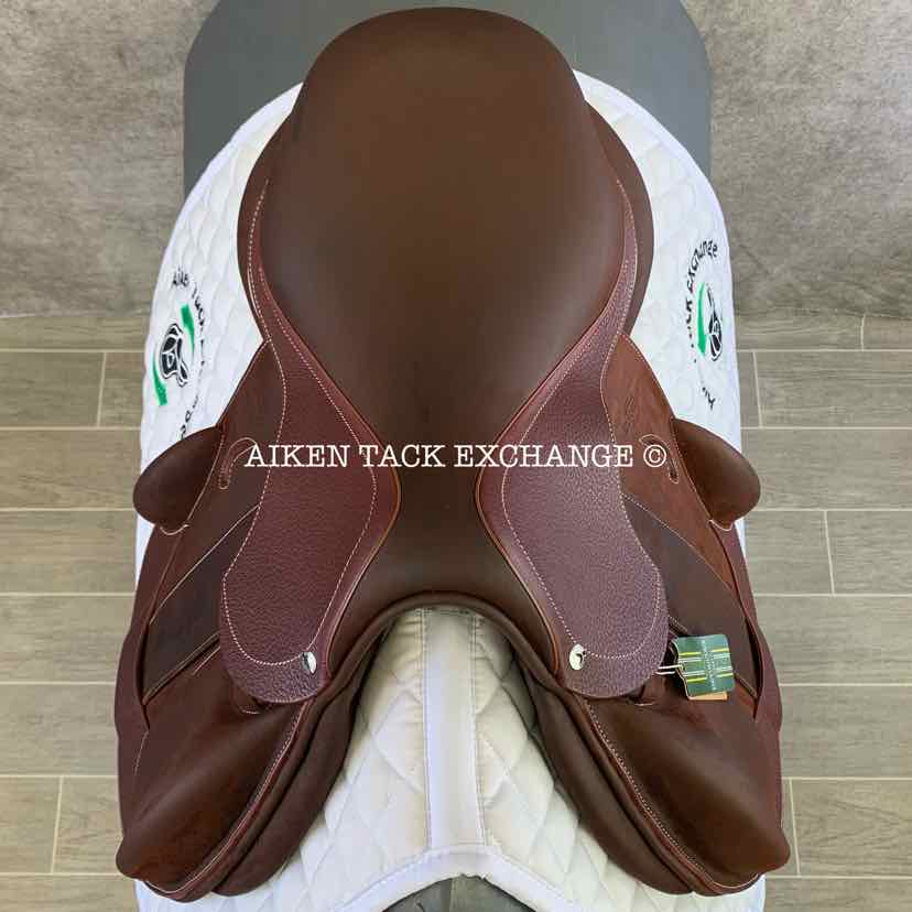 2023 Devoucoux Chiberta K Monoflap Jump Saddle, 16.5" Seat, 0KA Flap, Medium Tree, D3D Panels, Full Buffalo Leather
