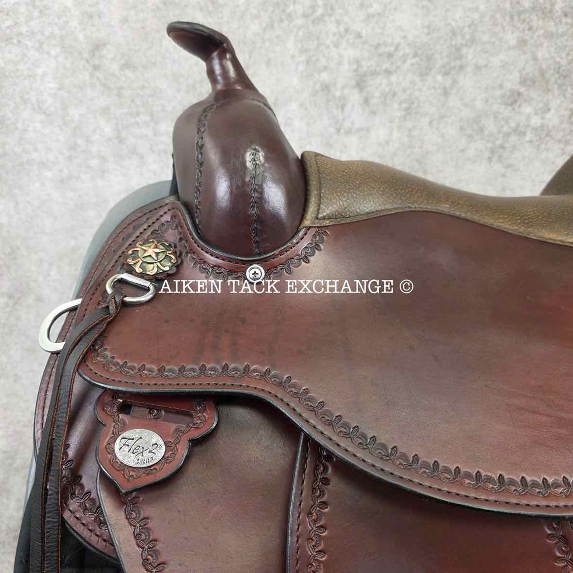 2017 Circle Y 1566 Nova Flex2 Trail Plus Western Saddle, 16" Seat, Wide Tree - Full QH Bars