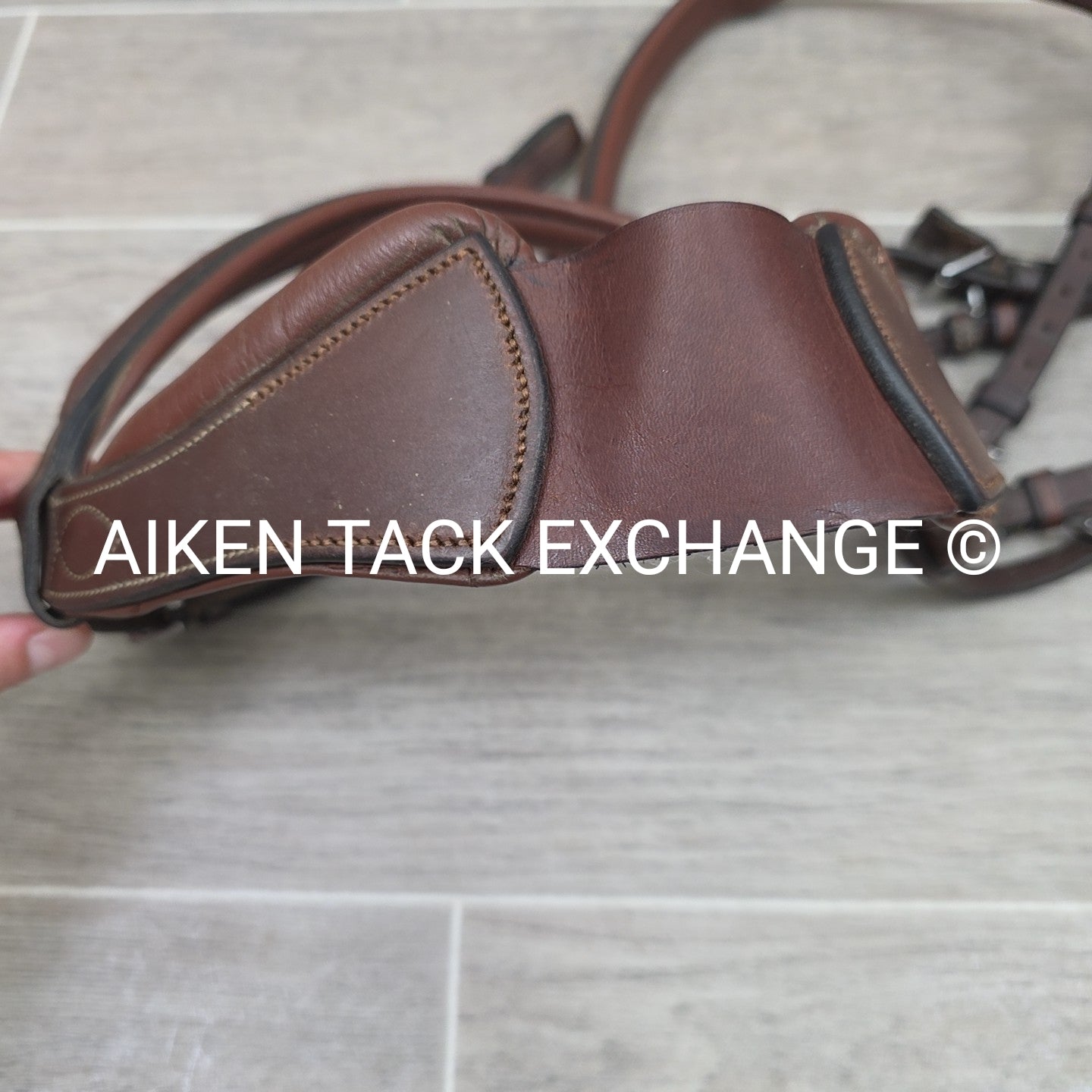 Arion Fancy Stitched Flash Noseband Monocrown Bridle, No Reins, Brown, Size Full