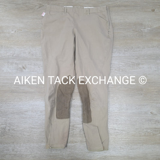 Tailored Sportsman Side Zip Knee Patch Breeches, Size 32