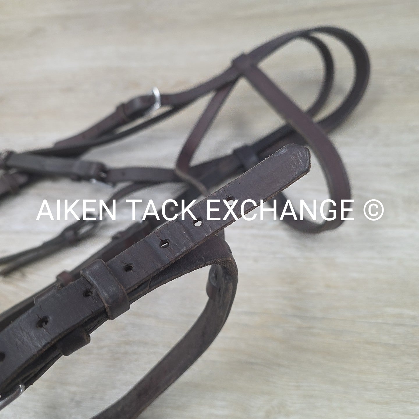 Plain Raised Heavy Duty Bridle, No Reins, Brown, Oversize
