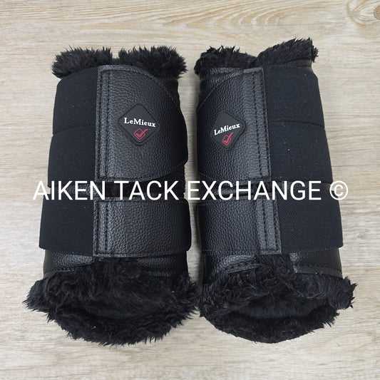 LeMieux Fleece Lined Brushing Boots, Black, Size Large