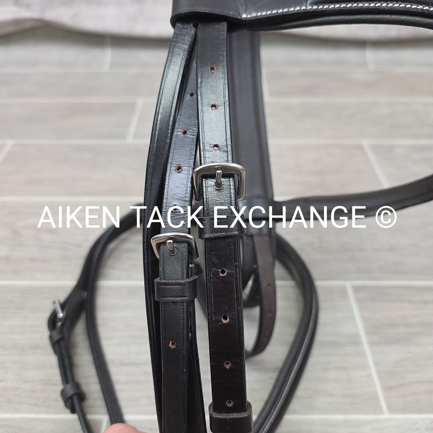 SmartPak Harwich Fancy Stitch Wide Noseband Bridle with Matching Reins, Oversize