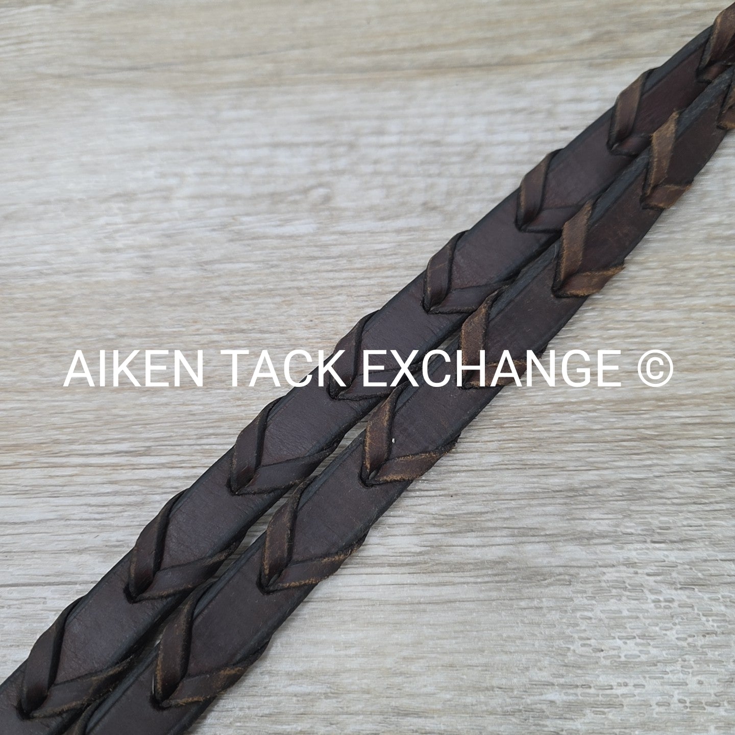 Beval Plain Raised Laced Reins, Brown, 57"