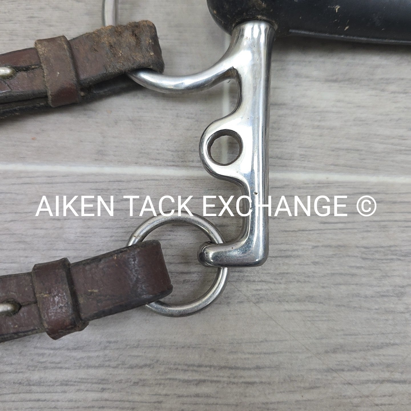 Hard Rubber Mullen Mouth Pelham Bit with Bit Converters 4.75"