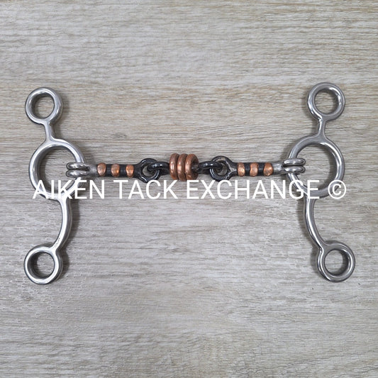Sweet Iron Dogbone with Copper Rings Jr Cow Horse Bit 4.75"