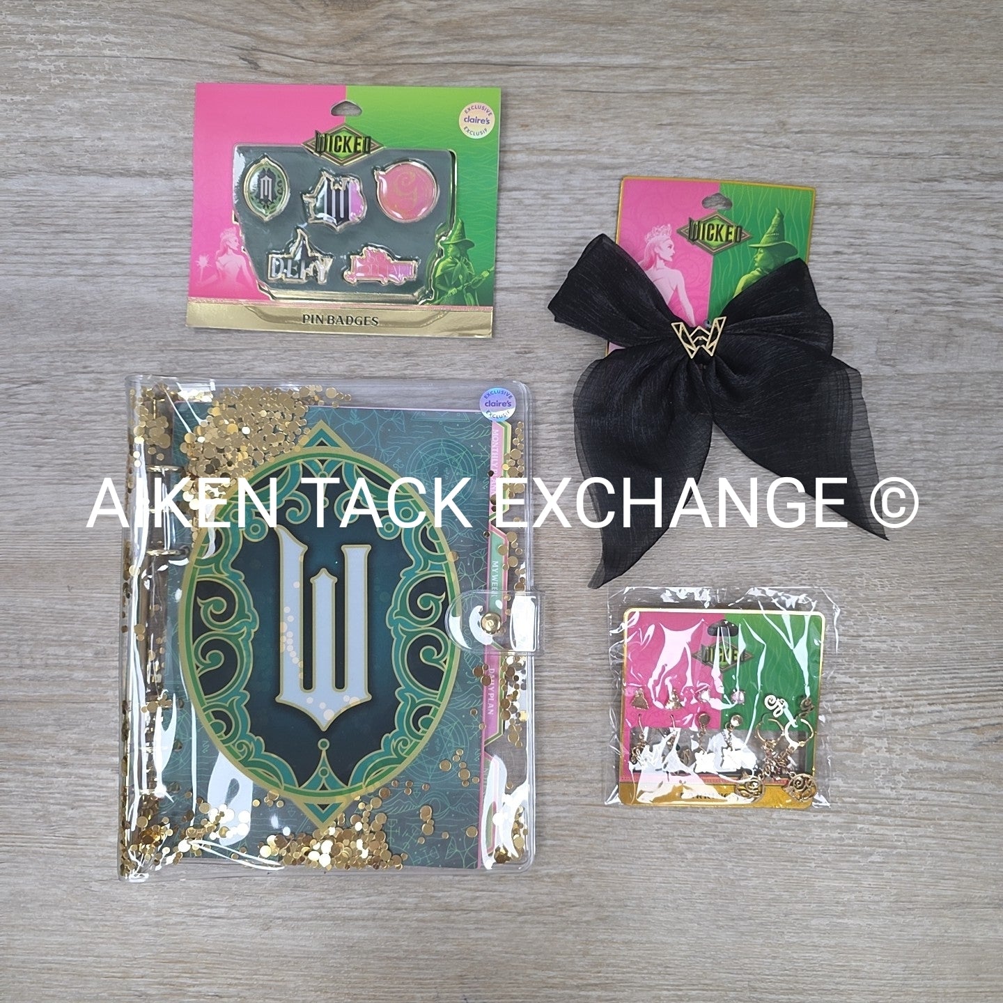 Claire's Wicked Bundle: Shaker Planner, Pin Badges, Hair Clip, Earring Set