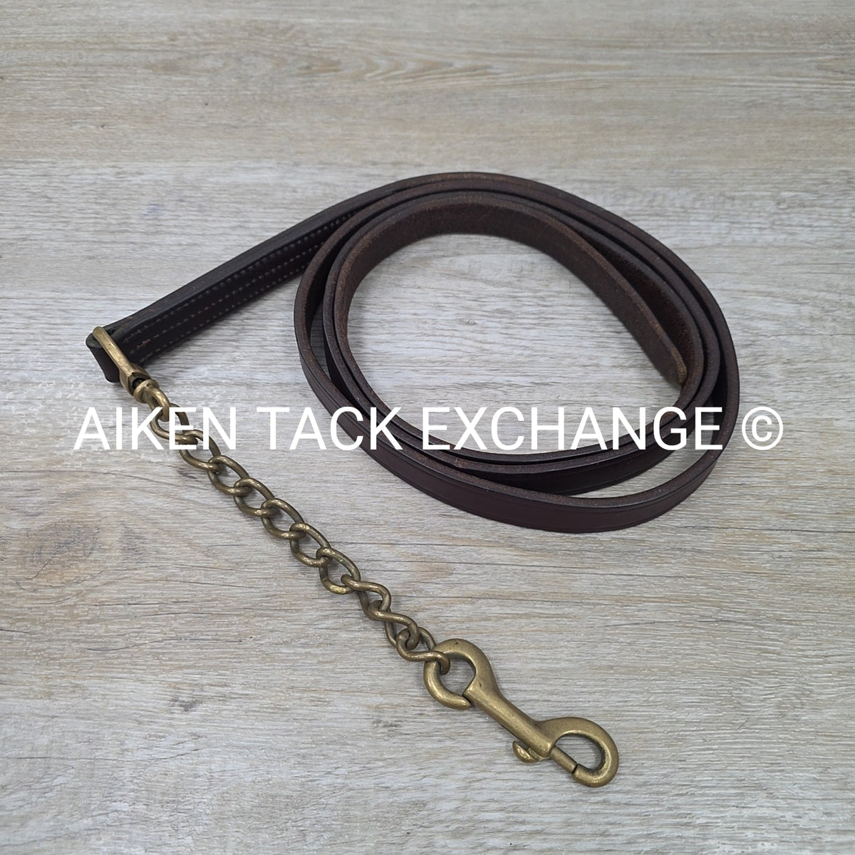 Leather Lead with Brass Chain