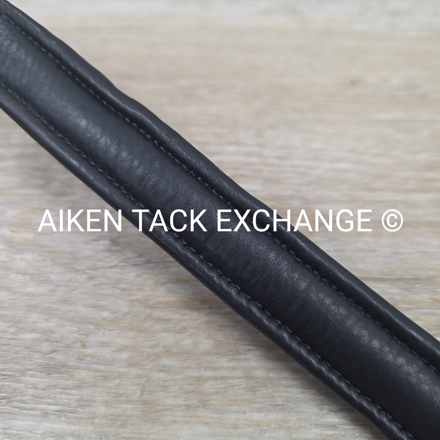 Padded Fancy Stitched Raised Browband, Black, Size 14.5