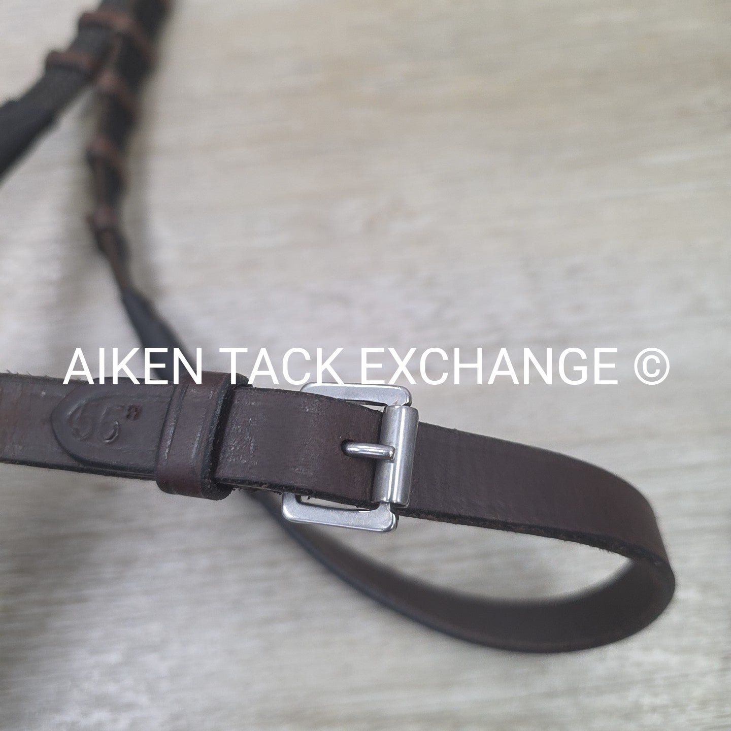 Correct Connect Sure Grip Rubber Reins with 1" Hand Stops, Brown, 55"