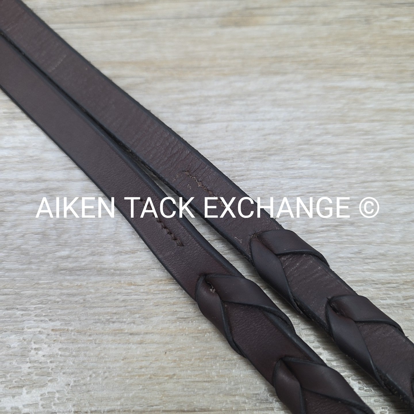 Plain Square Raised Bridle with Matching Laced Reins, Brown, Size Full