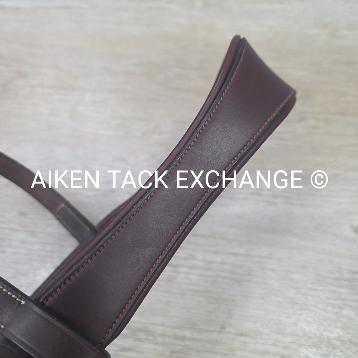 Monocrown Flat Hunt Bridle, No Reins, Brown, Oversize