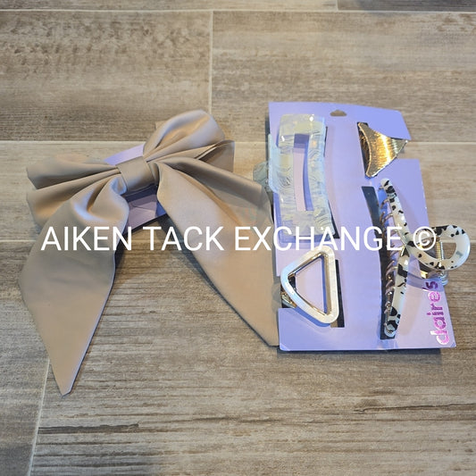 Claire's Hair Bundle -  4 Claw Clips, 1 Hair Clip