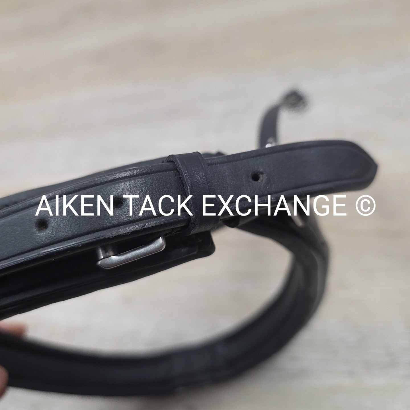 Padded Crank Noseband for Monocrown Bridle, Black with Silver, Size Full