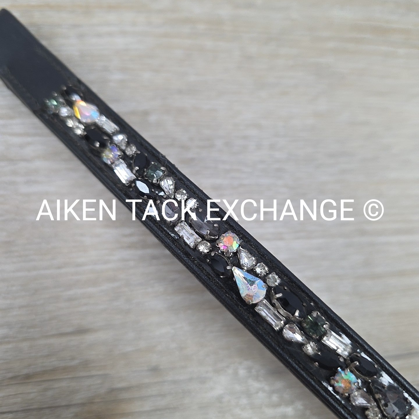 Grewal Equestrian Iced Onyx Browband, Black, Size Full