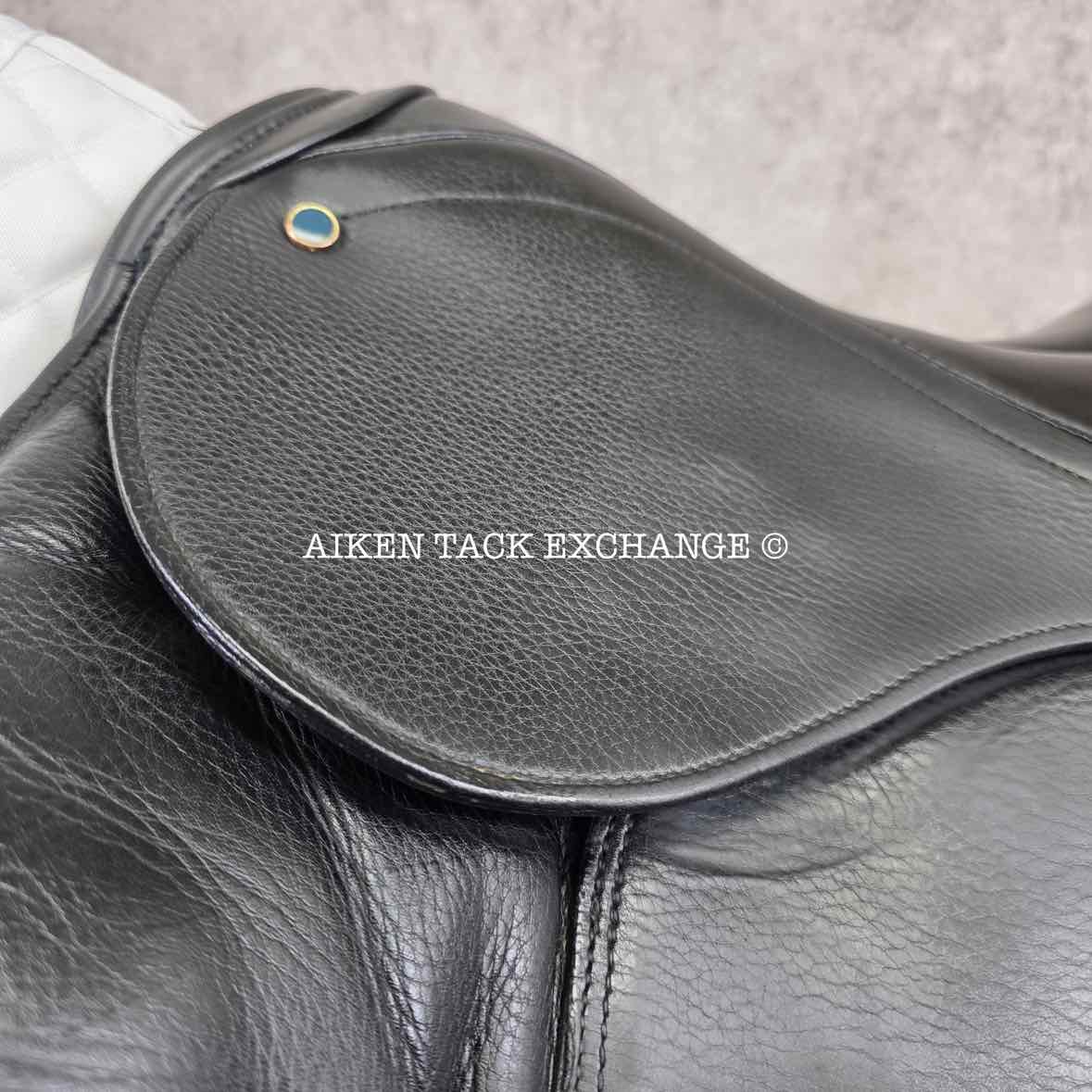 2014 Stubben Aramis Dressage Saddle with Equi-Soft, 18" Seat, 28cm Tree - Medium, Wool Flocked Panels