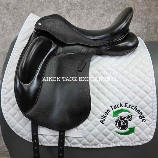 2015 Custom Saddlery Wolfgang Omni Monoflap Dressage Saddle, 17.5" Seat, Adjustable Tree, Wool Flocked Panels