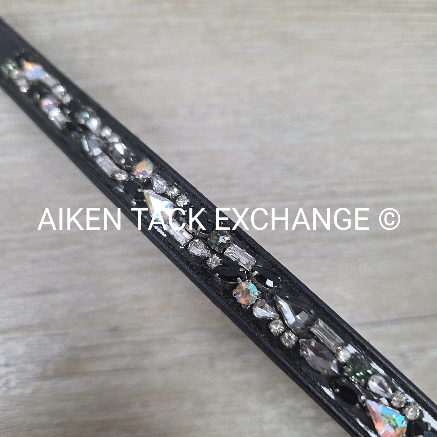 Grewal Equestrian Iced Onyx Browband, Black, Size Full