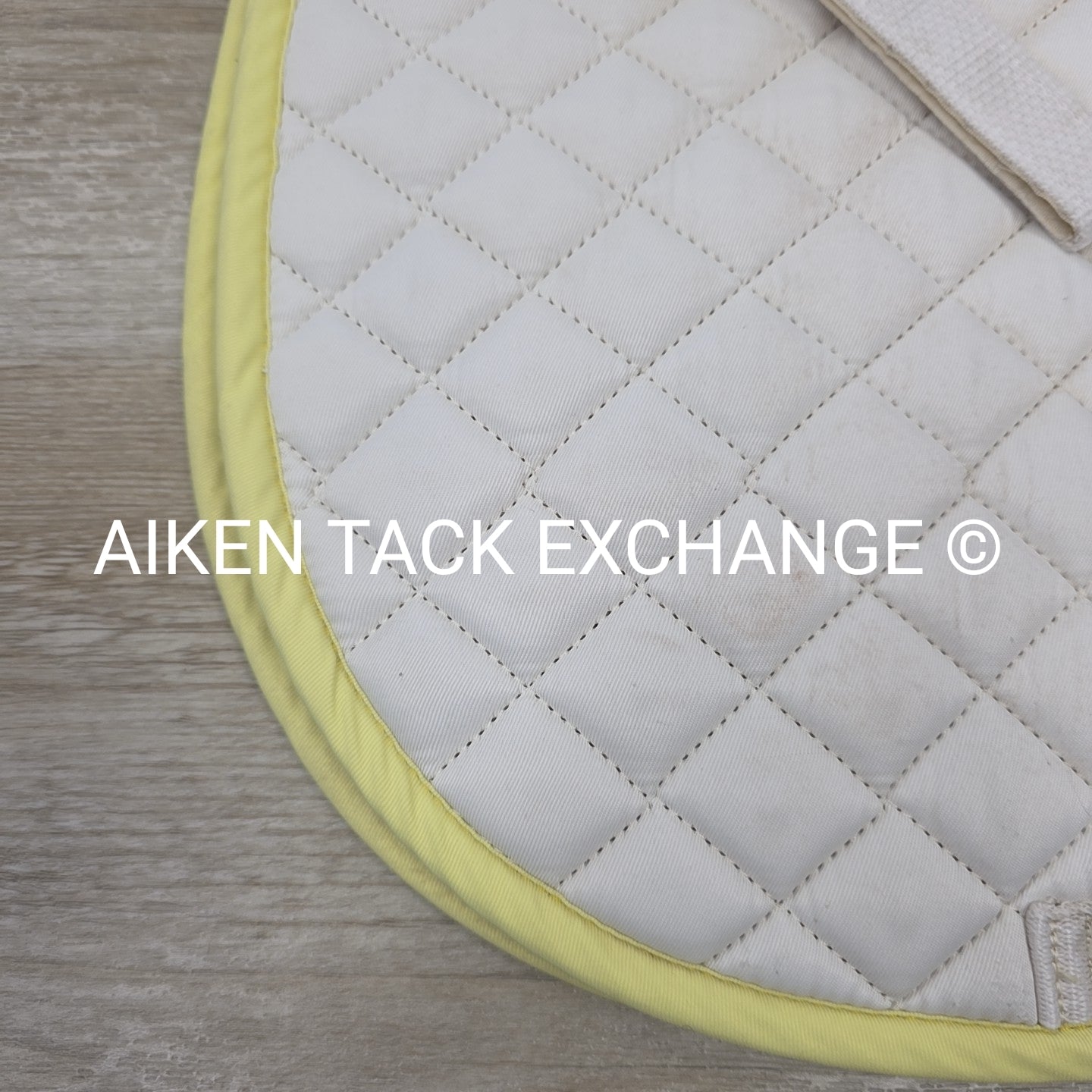 Dover Saddlery All Purpose Pony Saddle Pad, White with Yellow Trim