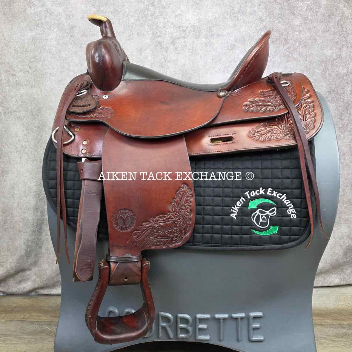 1997 Circle Y 2175 All-Around Western Saddle, 17" Seat, Regular Tree - Semi QH Bars