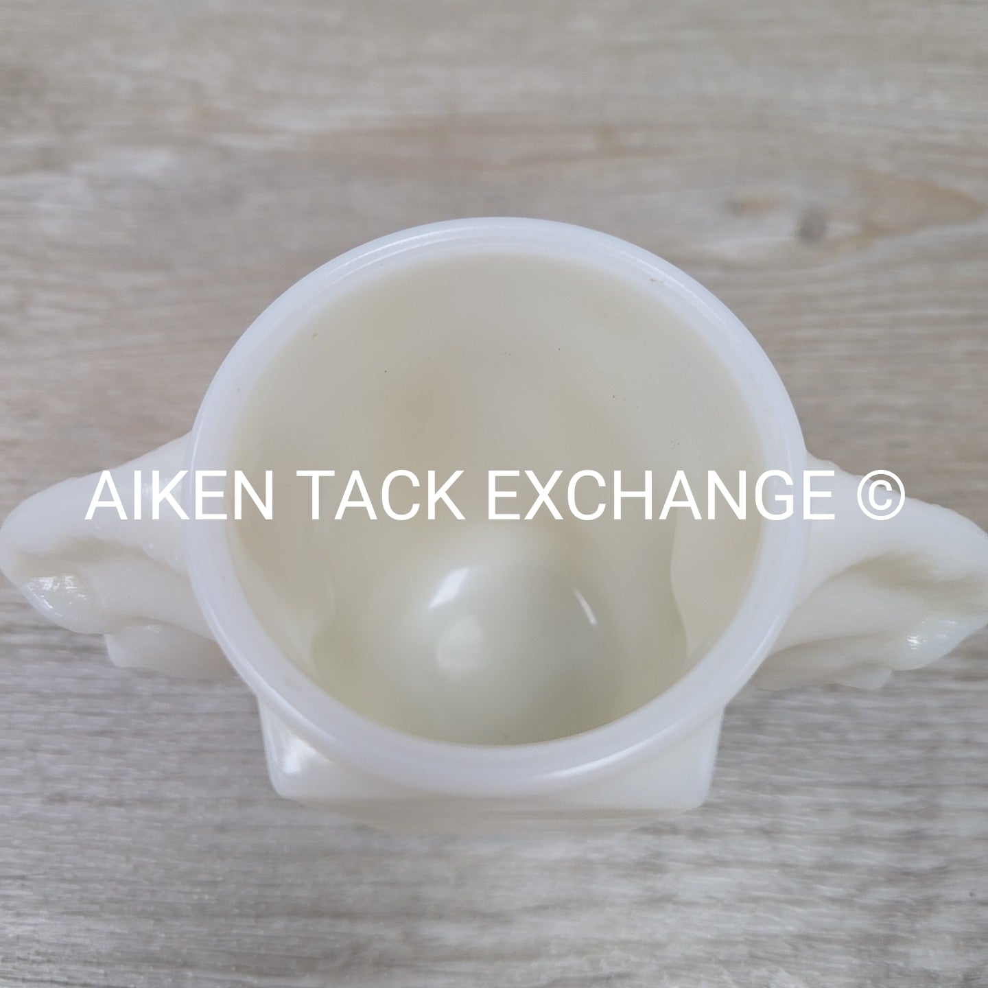 Macbeth Evans Double Horse Head Milk Glass Vase, Vintage