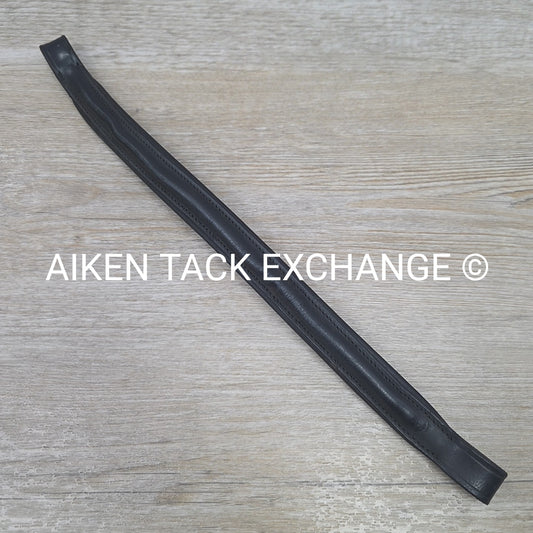 Plain Raised Padded Browband, Black, 15.5"