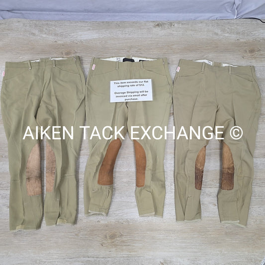BARGAIN BUNDLE: 3 Pair Tailored Sportsman Knee Patch Breeches, Size 32